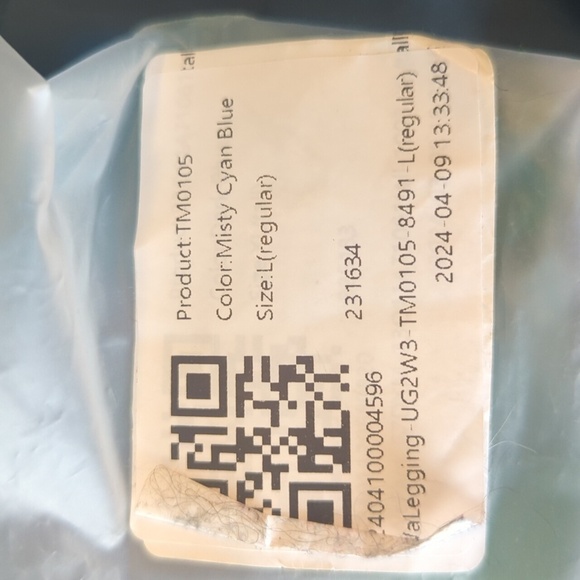 NWT HALARA Misty Cyan Blue Leggings, US L - Picture 5 of 5